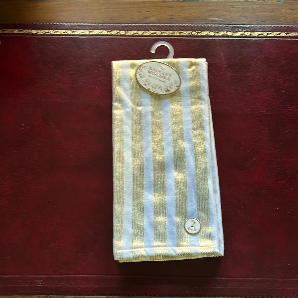 Preppy Gold Stripe Hand Towel Gold Metallic Stripes